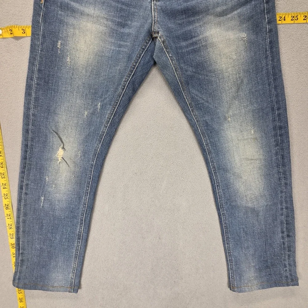 Modified‎ Jeans Mens Blue Selvedge Thrashed Whiskers Honeycomb Fits 30x25